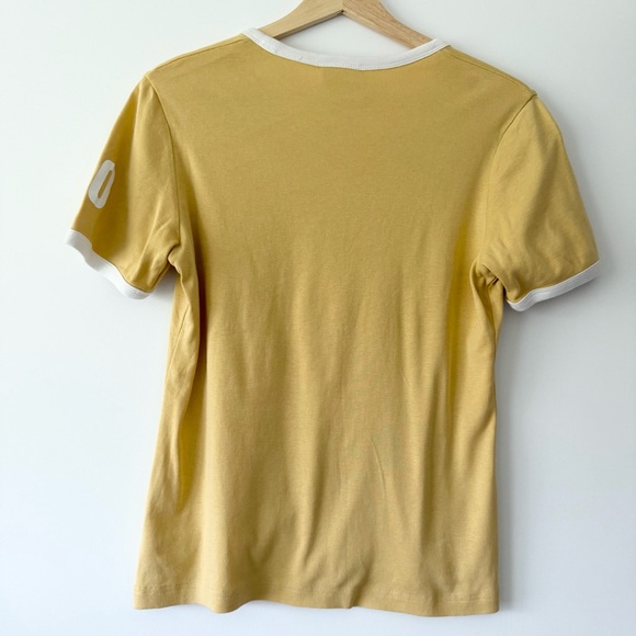 Courrèges Yellow Logo Ringer Tee - Picture 2 of 3